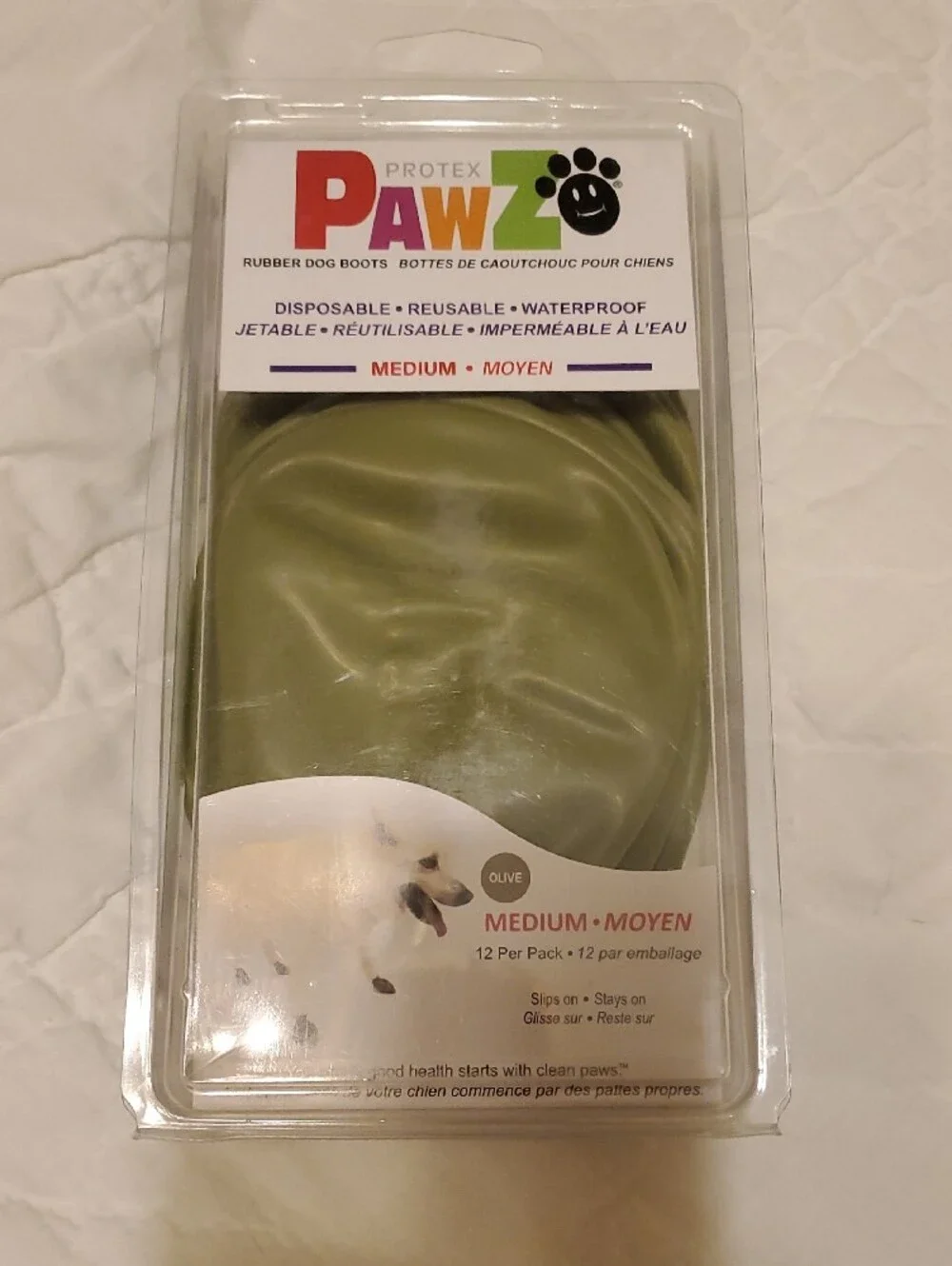 PAWZ Dog Boots Pack - White, Red, Green, Blue, Purple, Pink, Yellow